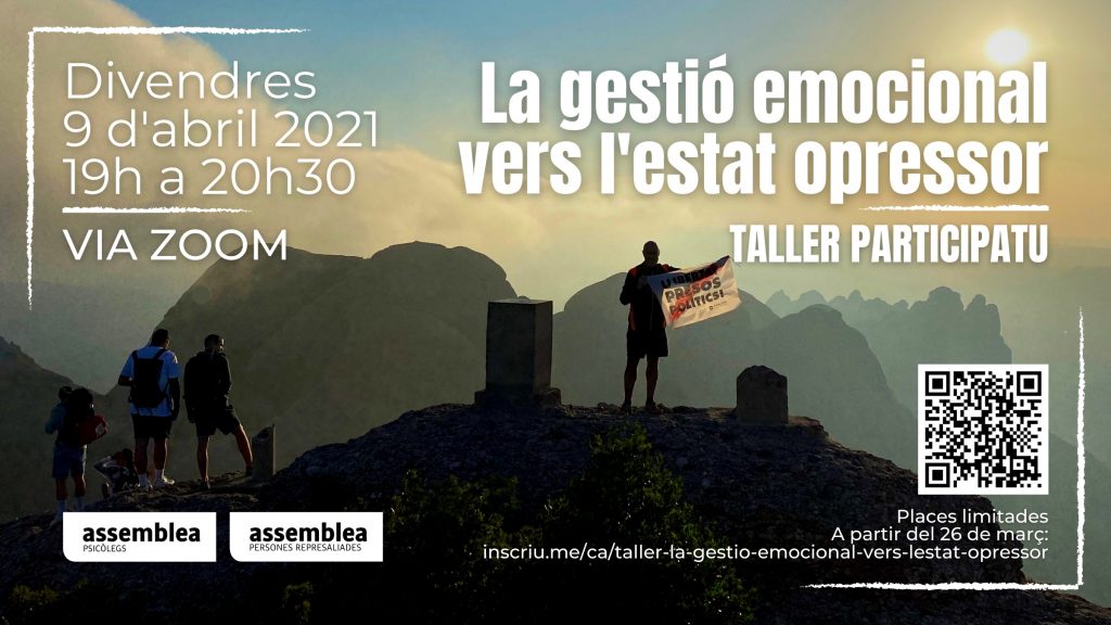 Taller participatiu "La gestió emocional vers l'estat opressor", als projectes de Psicòlegs per la Independència